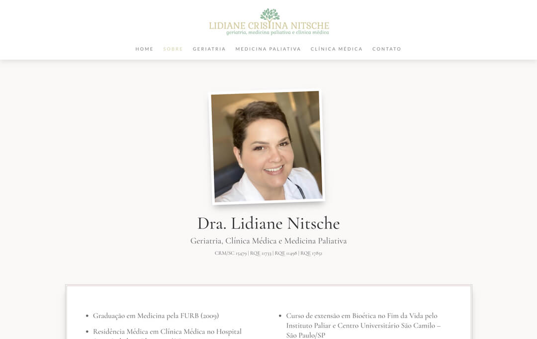 Site da Dra Lidiane Nitsche